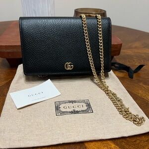 Sold!!!!!! GUCCI MARMONT LEATHER MINI CHAIN BAG